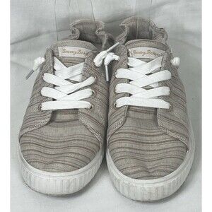 Tommy Bahama Women's Striped Sneakers Brown Tan Size 9